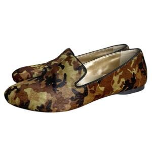Birdies The Starling Camo Calf Hair Slip On Flat Shoes 6.5